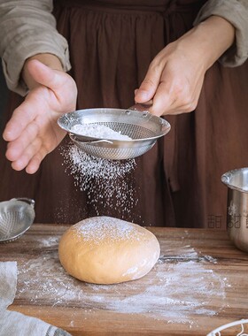 TITIBEAR 厨房304不锈钢面粉筛豆浆果汁过滤网火锅捞面勺带挂勾耳