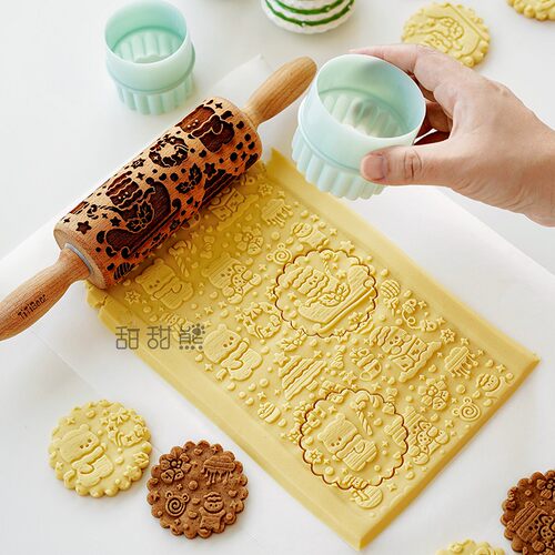 饼干印花擀面杖加深雕刻