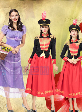 万圣节圣诞节演出服红色酒吧GOGO演出服胡桃夹子演出服