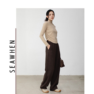 白云推荐海维恩 冬款加绒防风镰刀裤宽松休闲咩咩绒显瘦遮垮女裤