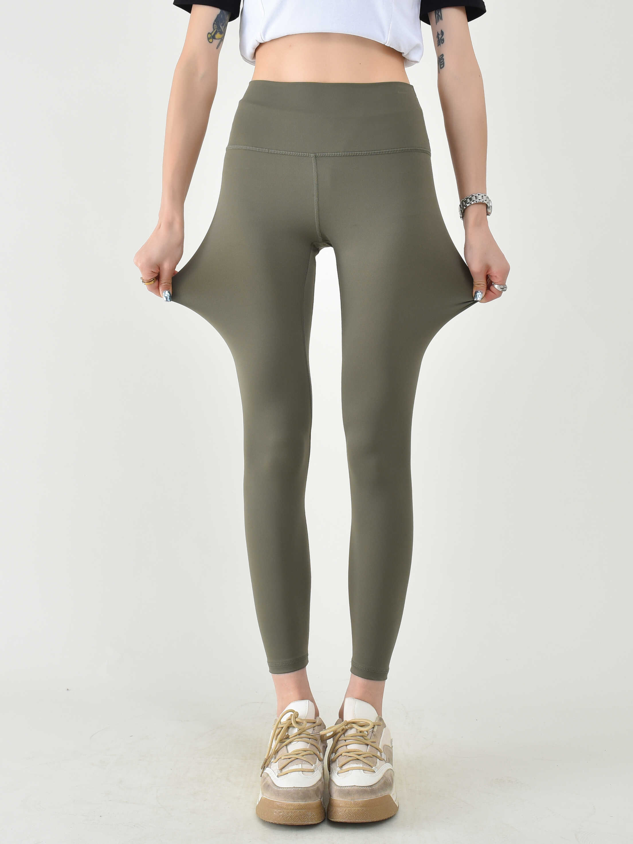 升级lu瑜伽裤女春夏薄款外穿显瘦紧身裤高腰提臀运动健身裤9分裤