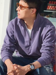 现货Lu无标男装卫衣系列秋冬男士半拉链卫衣面料柔软亲肤休闲上衣