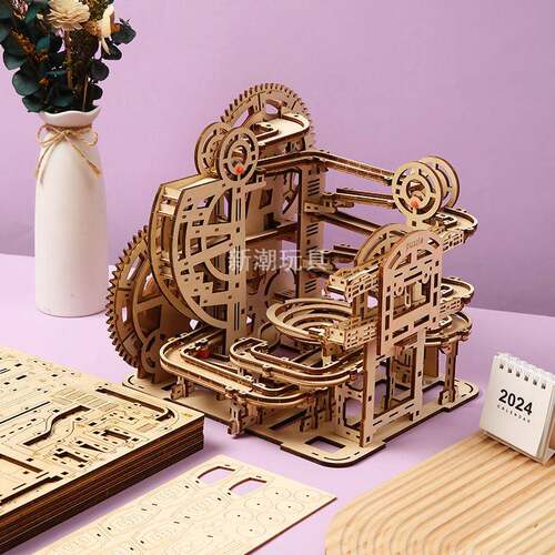 新品 3D立体拼图 木制玩具 益智拼装玩具DIY创意弹珠迷宫减压