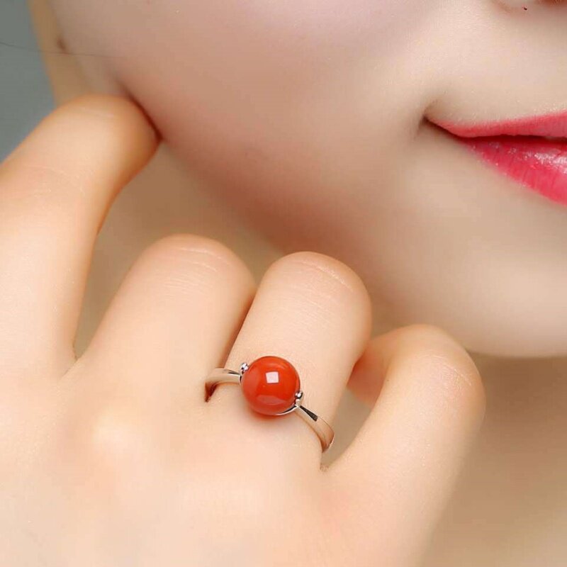 南红玛瑙戒指女款新中式时尚大气