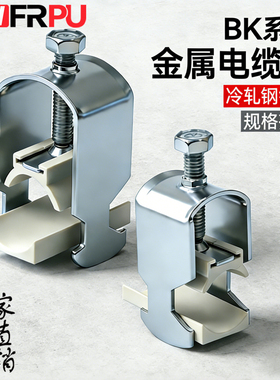 BK金属电缆夹C型槽导轨式钢质固定线夹配威图机柜电缆接线卡管夹