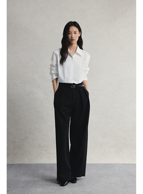 【华尔街白衬衣】CAREMIND天然贝壳扣经典纯色长袖正肩白衬衫衬衣