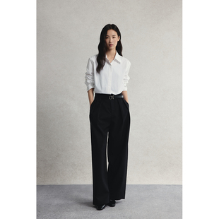 纯色长袖 华尔街白衬衣 CAREMIND天然贝壳扣经典 衬衣 正肩白衬衫