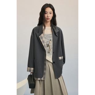 CAREMIND艺术设计西装 外套假两件拼接高智感西服 拼接艺术西装