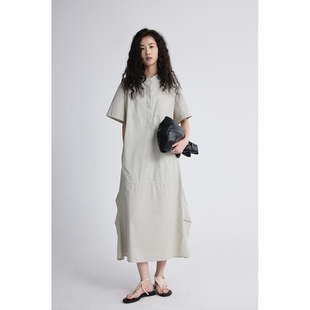 素白衬衫 裙A字廓形衬衫 裙 极简素雅工装 裙夏 CAREMIND原创中式