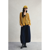 拉链门襟长袖 CAREMIND早秋外搭减连帽针织衫 镂空外套 圣特罗佩