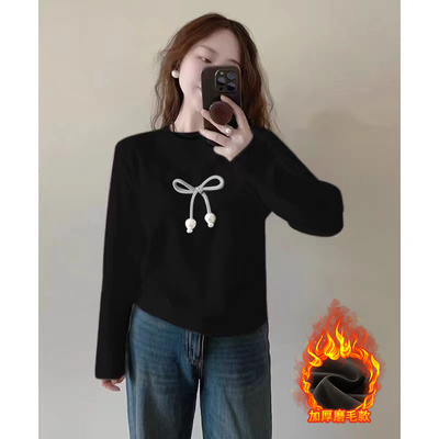 白色长袖t恤女春季2025新款爆款