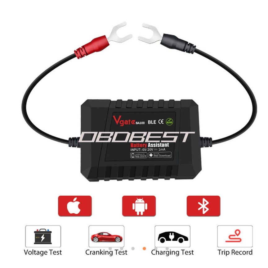 现货Vgate BA100 12V BATTERY ASSISTANT15mA蓝牙4.0汽车电瓶检测