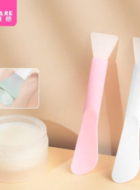 面膜刷F1pq801-双头两用硅胶头脸部涂抹挖勺美容院面部泥膜刮板