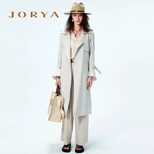JORYA/卓雅中长版女风衣长外套2022春季专柜O100501C-4980