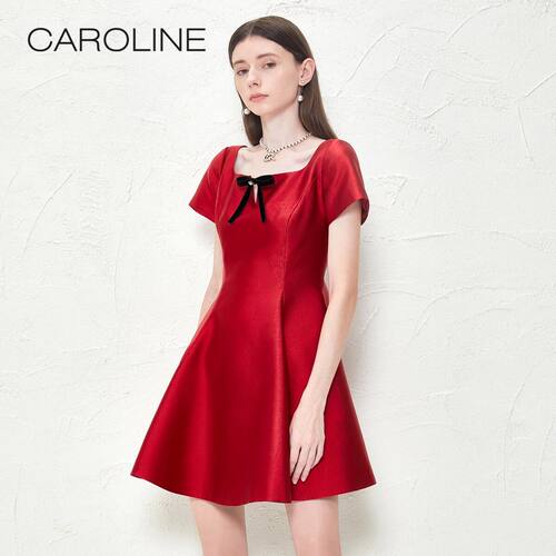 CAROLINE/卡洛琳2023秋季连衣裙红色小礼服专柜正品ECRDCA52-1680