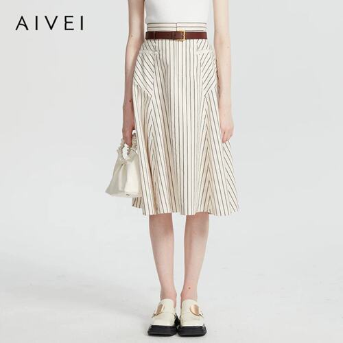 AIVEI/艾薇2023夏季条纹半身裙子专柜正品P724602A-1680