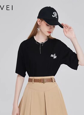 AIVEI/艾薇2023春季休闲短袖T恤上衣专柜正品Q016S023-1180