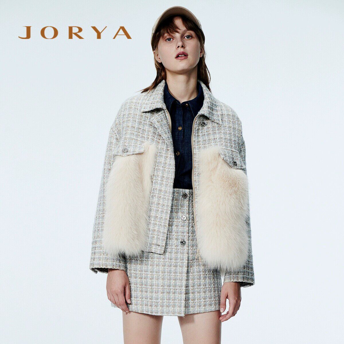 JORYA/卓雅2021冬季专柜正品外套毛皮服装N164008E-8980