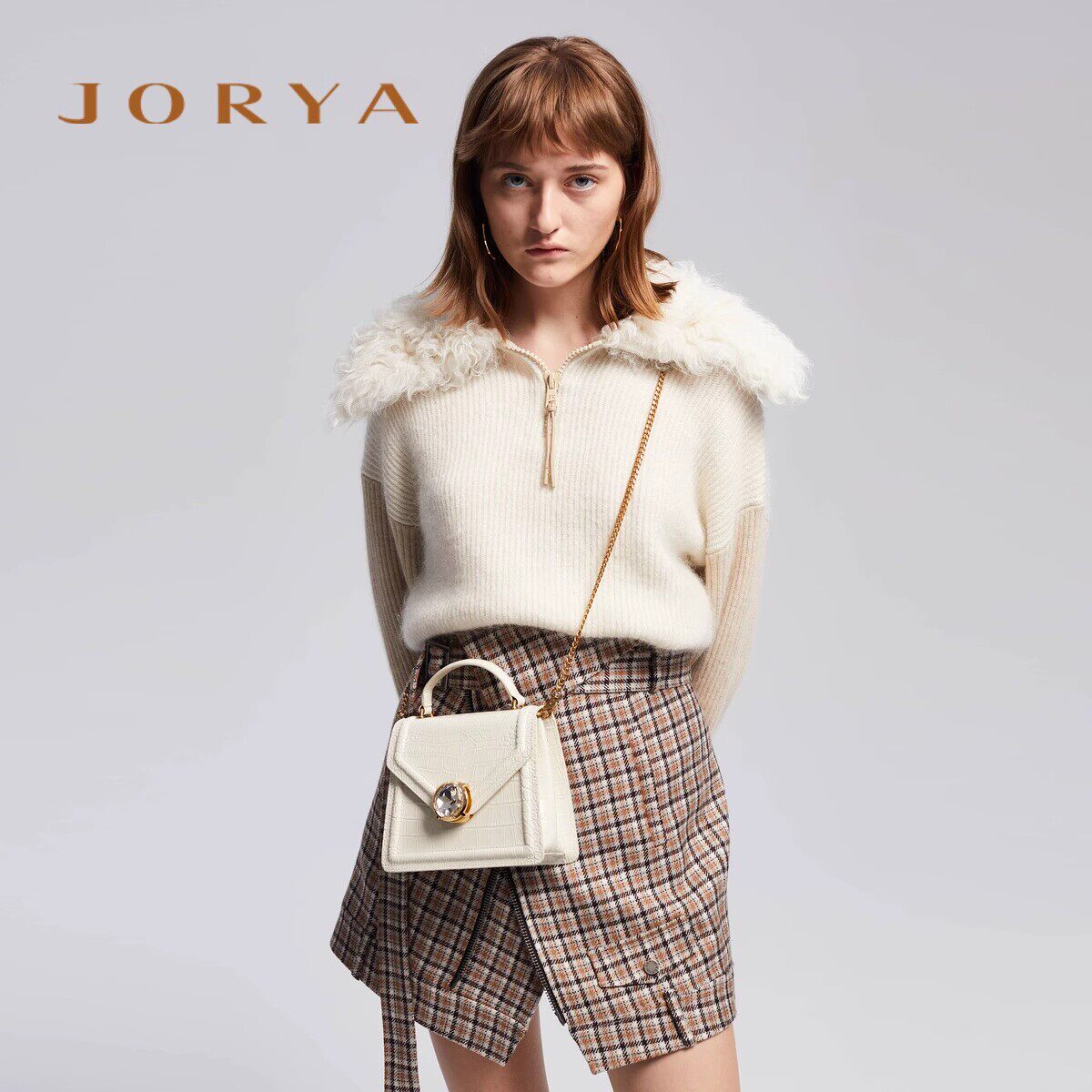 JORYA/卓雅 长袖套头针织衫毛领2020秋季专柜正品M1406208-4280