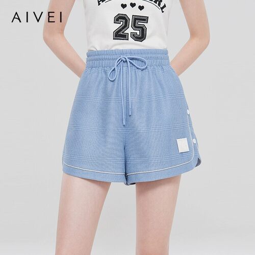 AIVEI/艾薇2023春季系带松紧腰休闲短裤子专柜正品Q0160092-1280