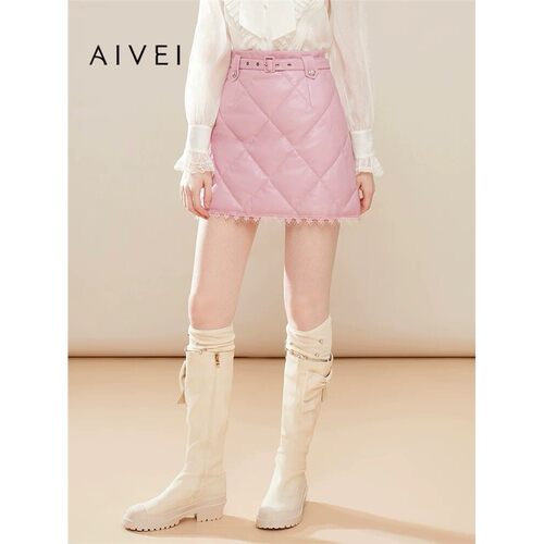 AIVEI/艾薇2023冬季半身短裙羽绒裙子专柜正品Q0660185-1980