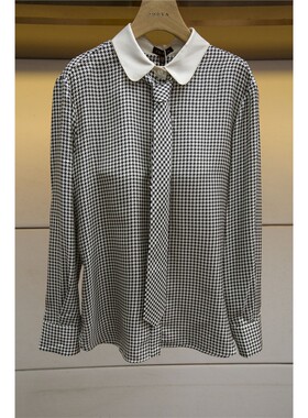 JORYA/卓雅领带千鸟格衬衫上衣21冬季专柜正品N160905C-3680