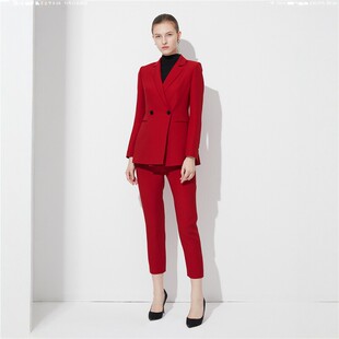 CAROLINE/卡洛琳直筒九分裤子2022春季专柜正品O601301A-1880