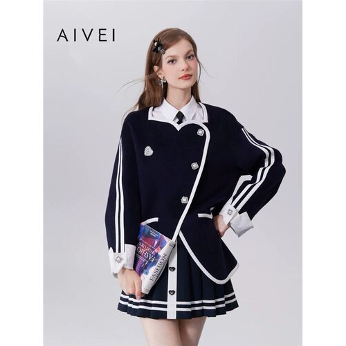 AIVEI/艾薇2023秋季毛呢外套上衣专柜正品Q0560043-3680