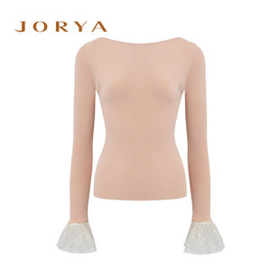 JORYA/卓雅20春季新品拼接花苞袖长袖针织衫专柜M1000805