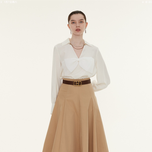 CAROLINE/卡洛琳 2023春季桑蚕丝衬衫上衣专柜正品P605301C-2680