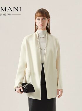 ANMANI/恩曼琳2023秋季新款毛呢外套女大衣专柜正品P347307H-7580