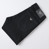 秋冬款 欧洲站外贸进口男士 修身 潮流小脚裤 棉弹牛仔长裤 纯黑色净版