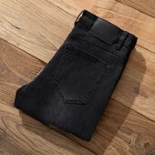 休闲长裤 2026春夏新款 小直筒弹力潮流百搭男士 男修身 黑灰色牛仔裤