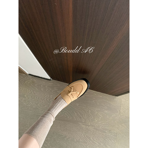Boudd AC 小月牙乐福鞋真皮厚底小皮鞋ol通勤鞋一脚蹬鞋子