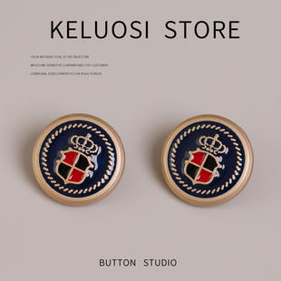 口百搭装 饰扣衣圆形扣子 英伦风金属纽扣高档西服外套大衣袖 时尚