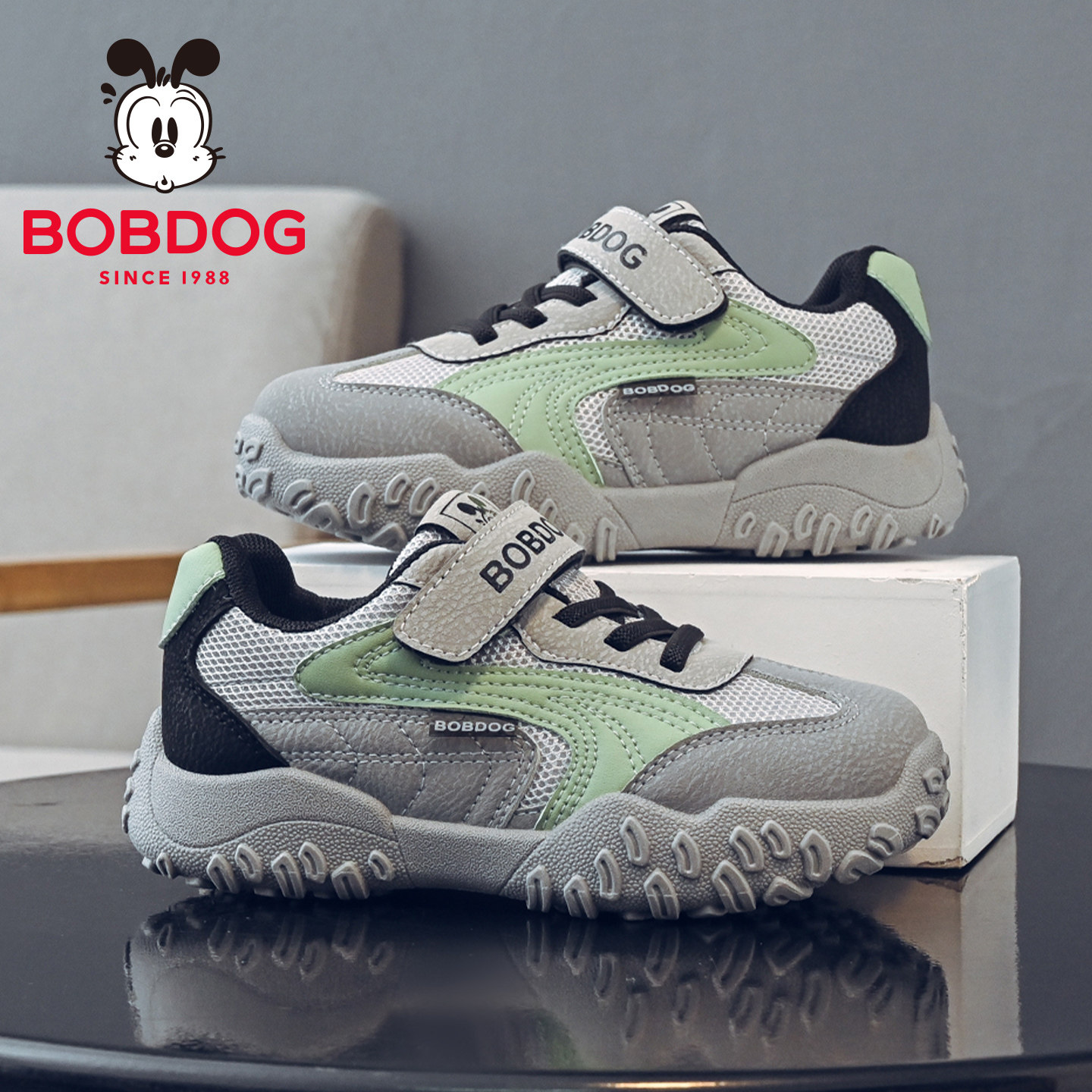 巴布豆童鞋男童运动鞋2026春秋新款网面透气儿童鞋子潮男孩休闲鞋