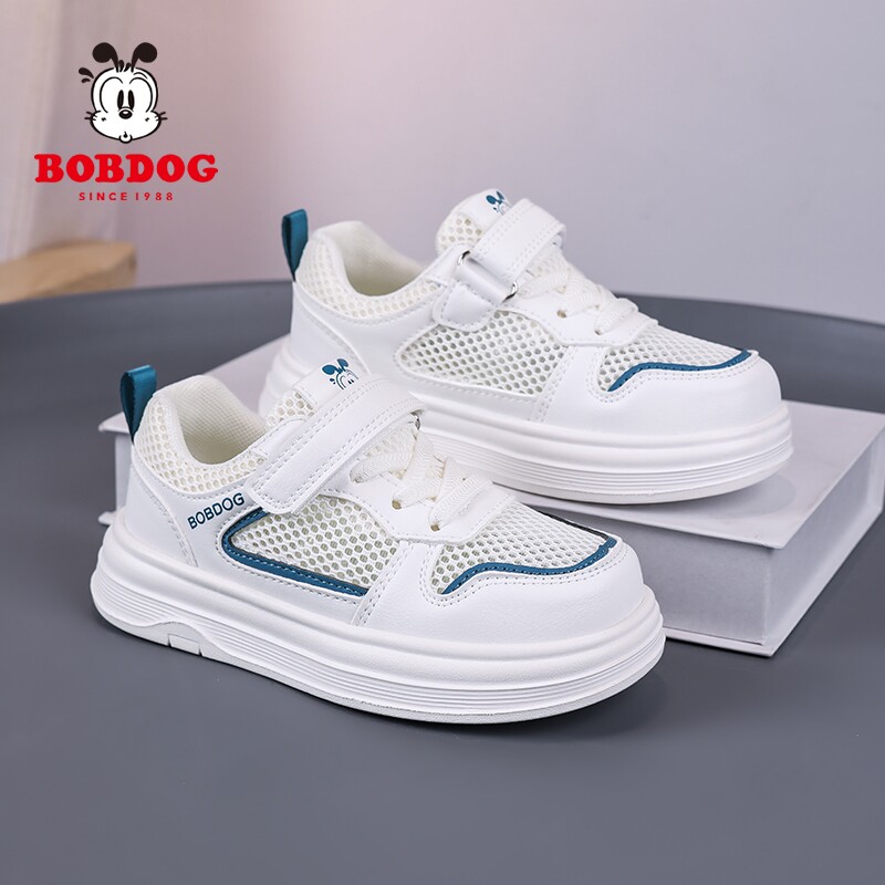 巴布豆童鞋男童单网小白鞋2026夏季新款透气儿童板鞋男孩运动鞋子