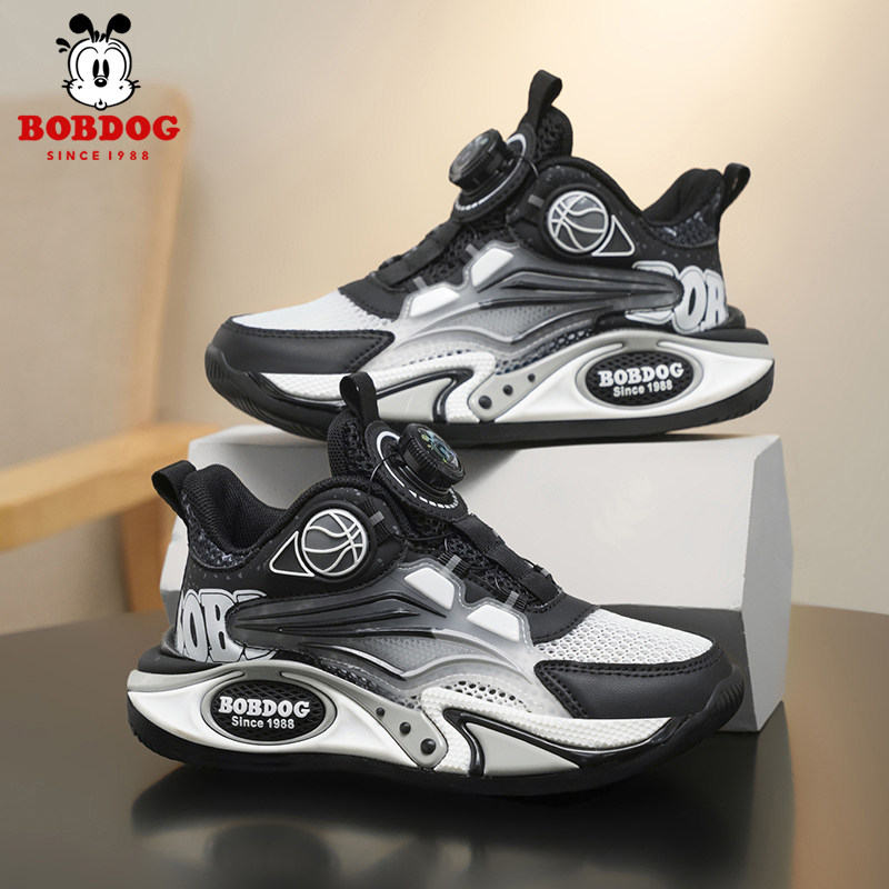 巴布豆童鞋男童单网鞋2026夏季新款网面透气儿童运动鞋男孩篮球鞋