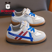 男童德训鞋 2025春秋新款 儿童鞋 巴布豆童鞋 子皮面防水男孩运动板鞋