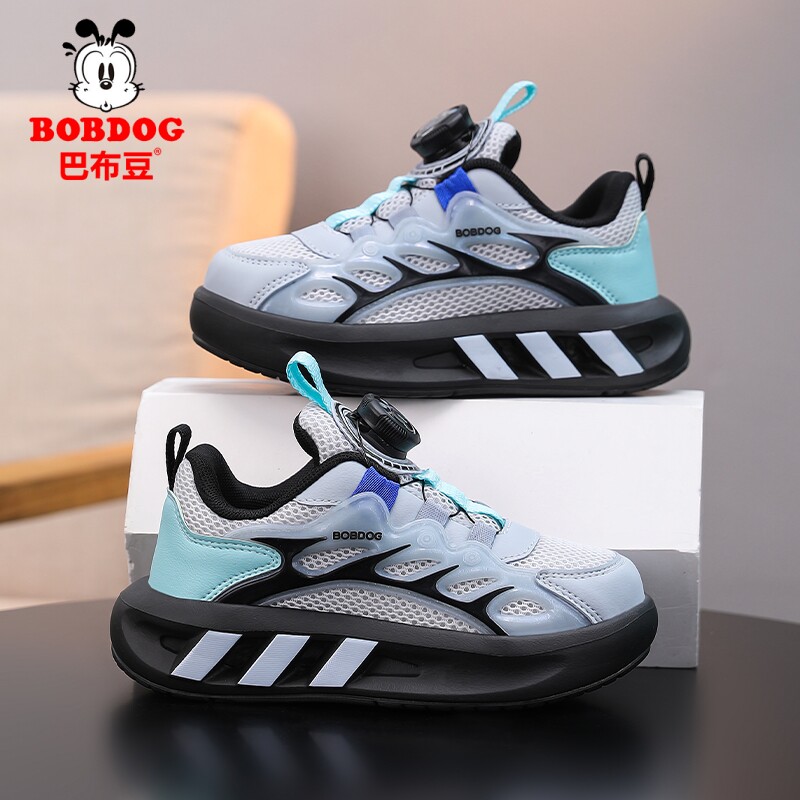 巴布豆童鞋男童运动鞋2026春秋新款中大童网面透气儿童休闲鞋子潮