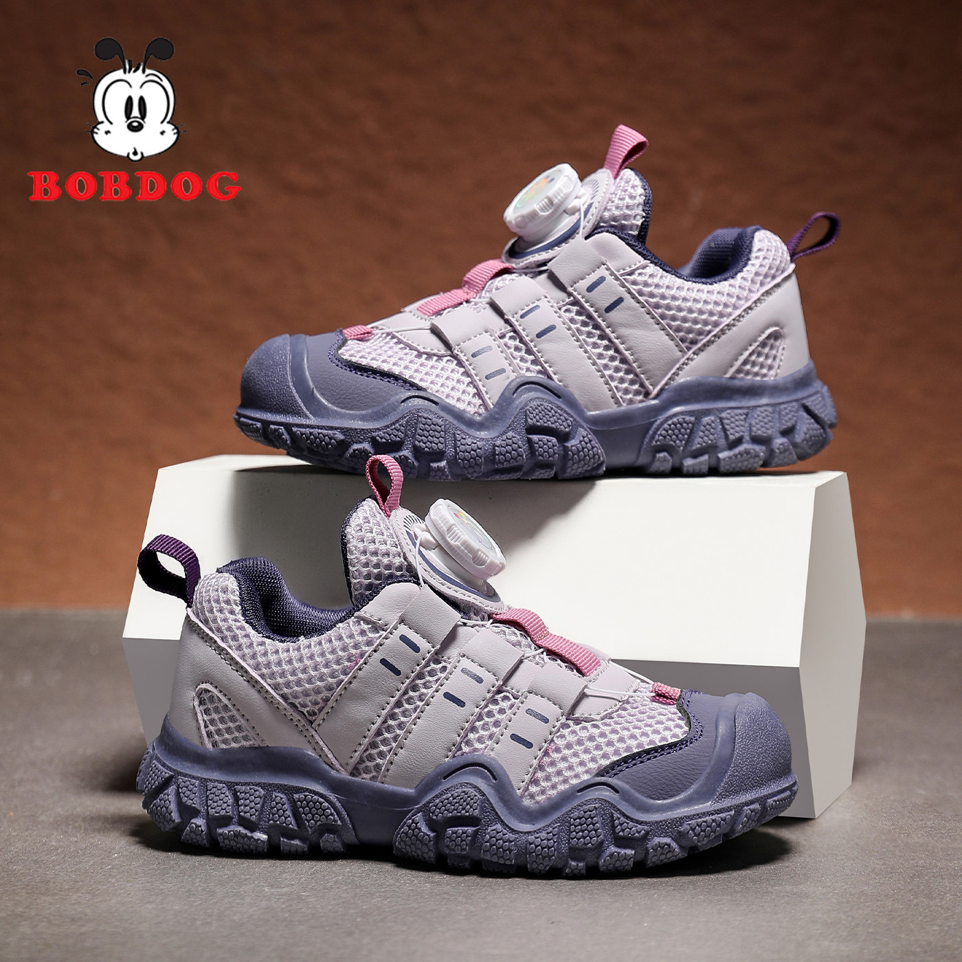 巴布豆童鞋女童运动鞋2026春秋新款透气网面儿童鞋子女孩休闲鞋潮