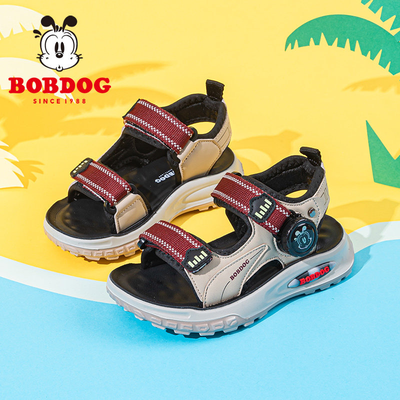 巴布豆童鞋男童凉鞋2025夏季新款儿童软底露趾鞋子男孩防滑沙滩鞋