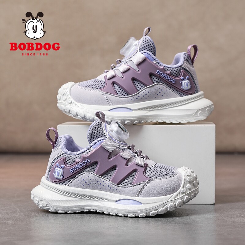 巴布豆童鞋女童运动鞋2026春秋新款网面透气儿童鞋女孩轻便跑步鞋