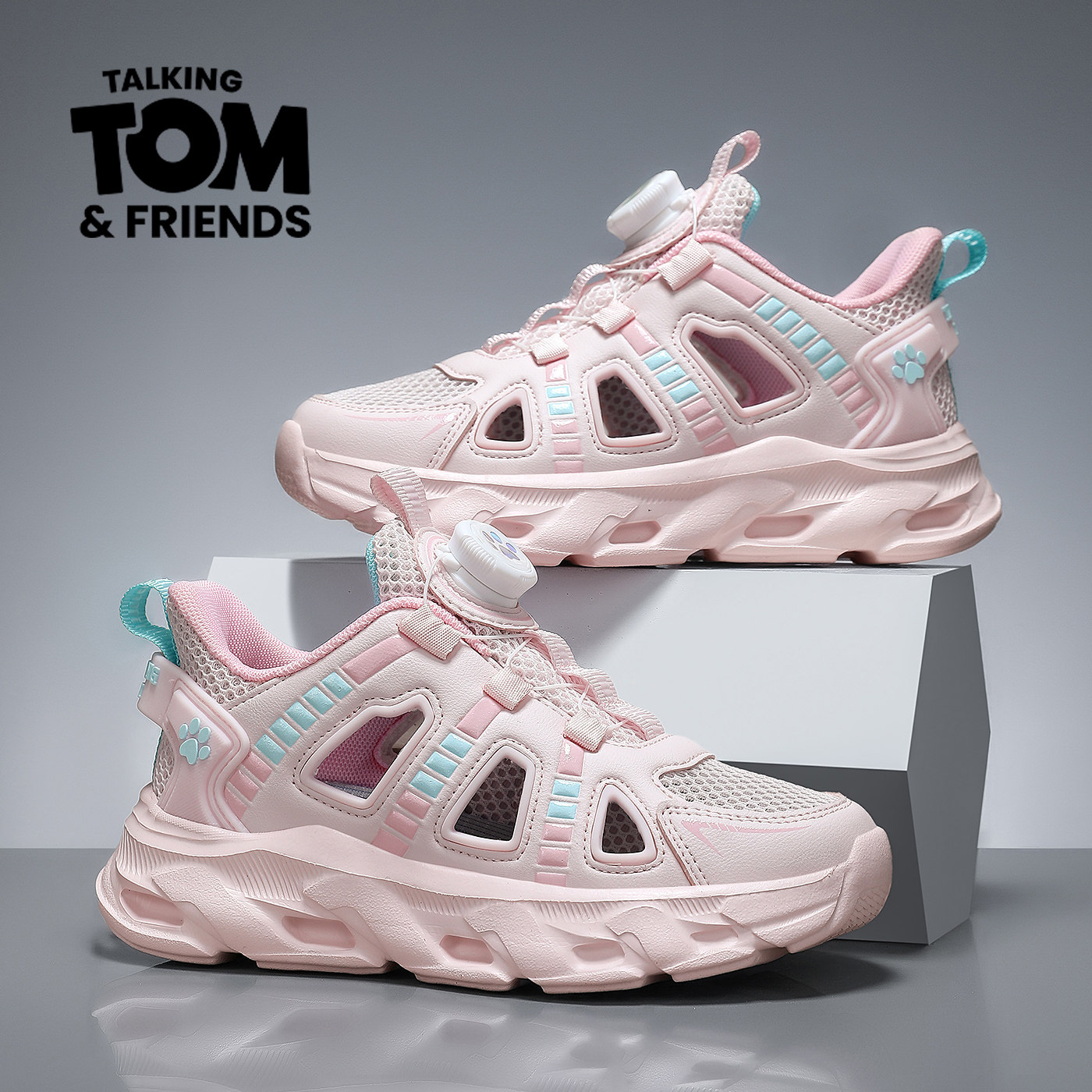 汤姆猫童鞋女童框子鞋2026夏季新款中大童镂空单网鞋子儿童运动鞋