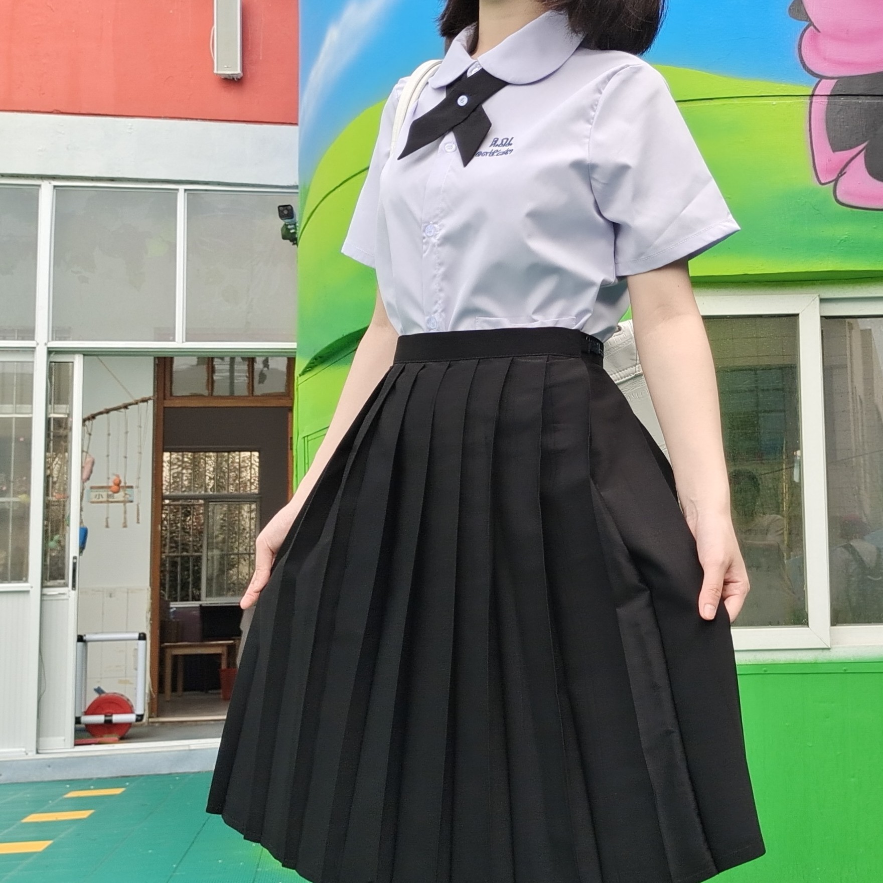 泰式短袖衬衫校服jk制服男女学院风西裤班服高中学生毕业表演套装