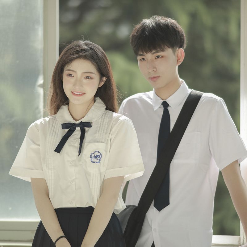 jk制服附中短袖衬衫校服学院风初高中学生运动会毕业拍照班服套装