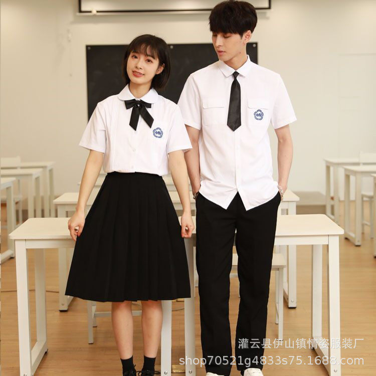 jk制服附中衬衣百褶裙短袖风琴褶衬衫学生裤校服毕业班服演出套装