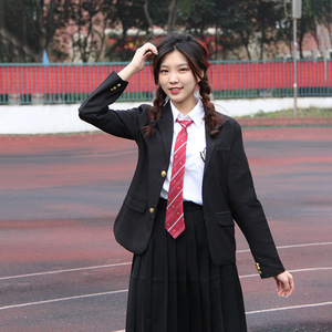 Jk制服黑西装白衬衫毕业季班服校服高初中学生校服合唱演出服套装
