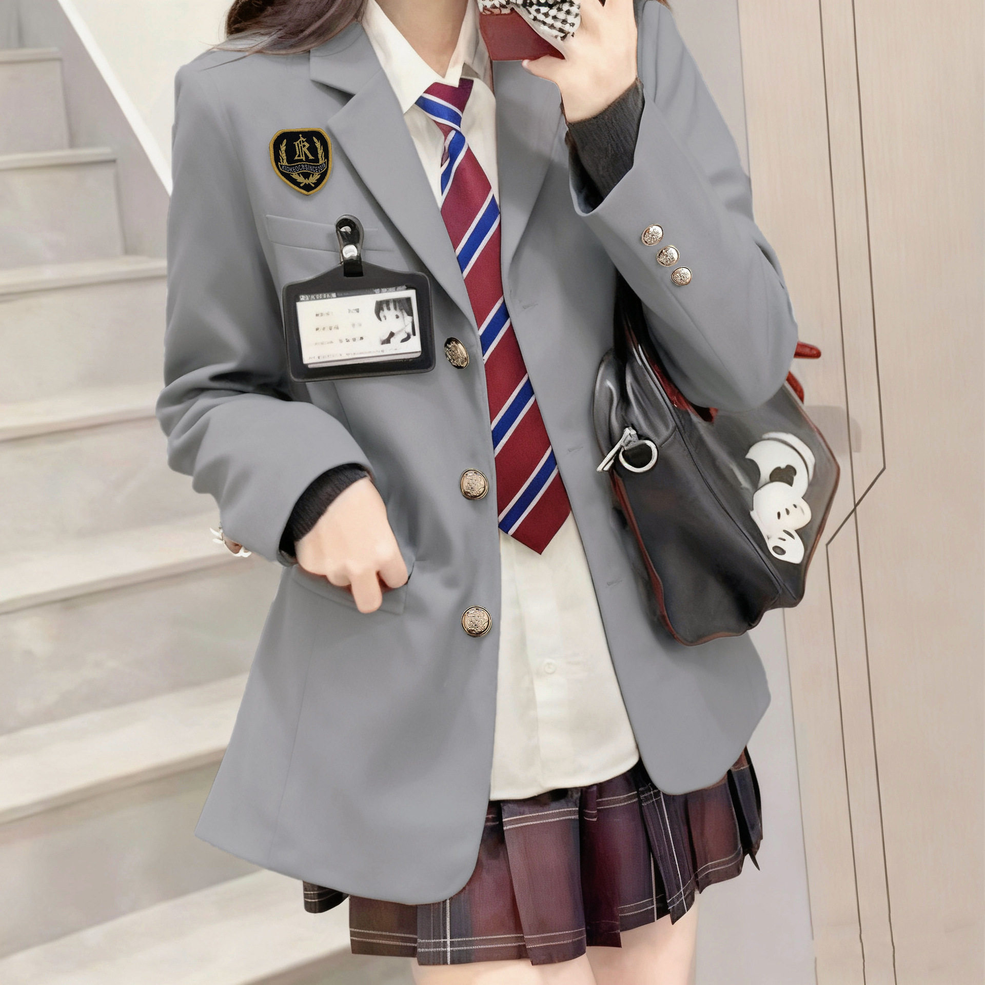 JK制服黑色西装外套2026春秋新款女生学院风酒红色COS小西服上衣