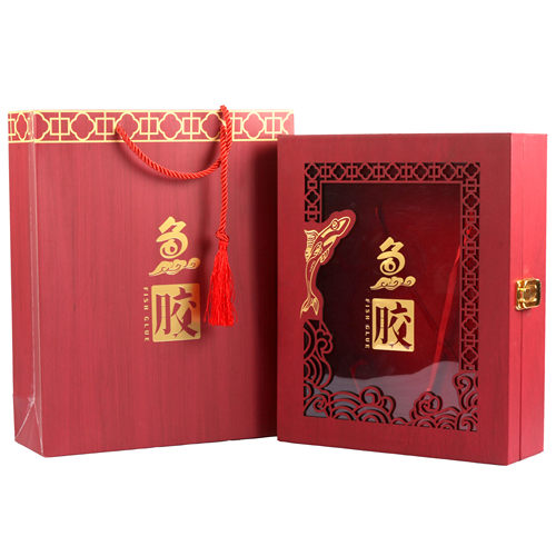 新款高档古典中国风雕刻鱼胶礼盒
